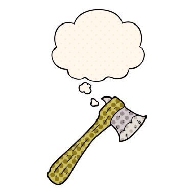 çizgi film baltası ve çizgi roman tarzında düşünce balonu