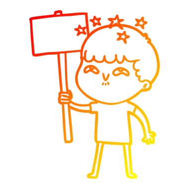 sıcak degrade çizgi çizim karikatür şaşırttı çocuk