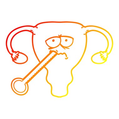 sıcak degrade çizgi çizim karikatür kötü rahim 