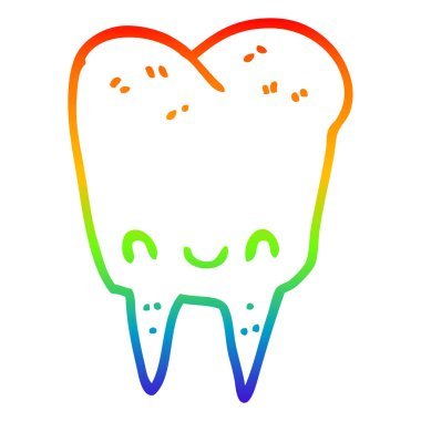 degrade diş gökkuşağı çizgi karikatür