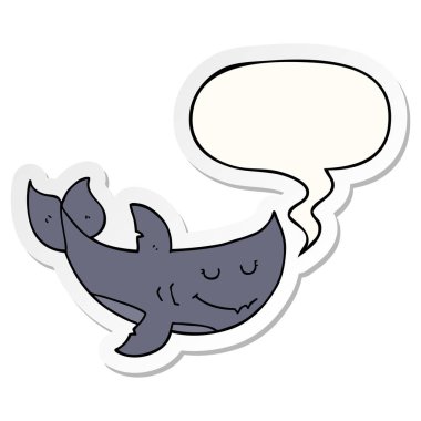 karikatür köpekbalığı ve konuşma kabarcık etiket