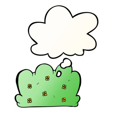 karikatür çit ve pürüzsüz degrade tarzında düşünce balonu