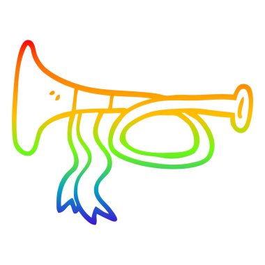 gökkuşağı gradyan çizgi çizim karikatür metal trompet