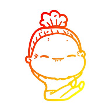 sıcak degrade çizgi çizim karikatür barışçıl yaşlı kadın