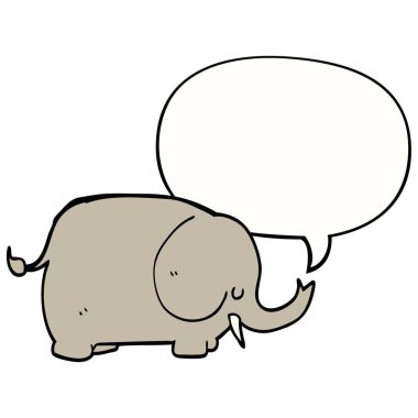 karikatür fil ve konuşma balonu