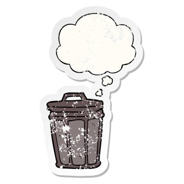 karikatür çöp olabilir ve sıkıntılı yıpranmış sticke olarak kabarcık düşündüm