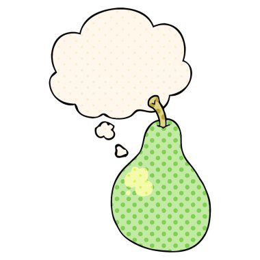 çizgi film armut ve çizgi roman tarzında düşünce balonu