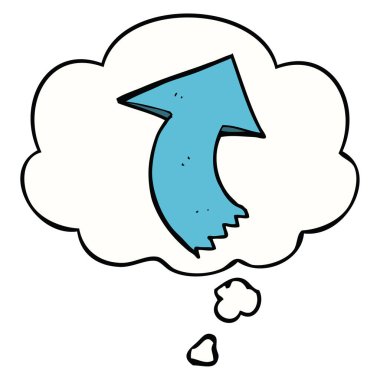 karikatür işaret ok ve düşünce kabarcık