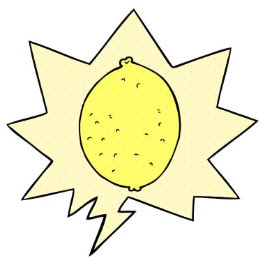 çizgi roman tarzında karikatür limon ve konuşma balonu