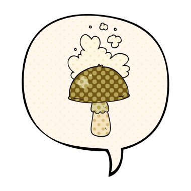 çizgi roman çizgi film mantar ve spor bulut ve konuşma balonu