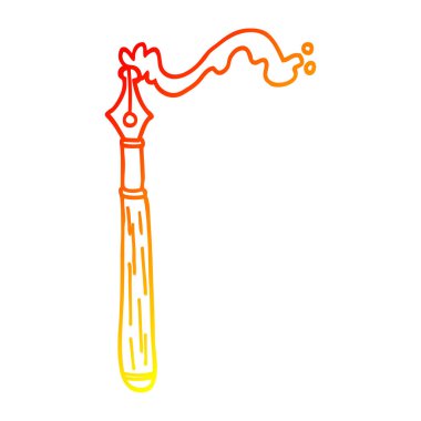 sıcak degrade çizgi çizim karikatür dolma kalem