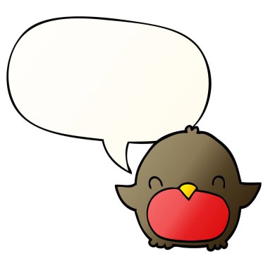 çizgi film penguen ve konuşma balonu pürüzsüz degrade tarzında