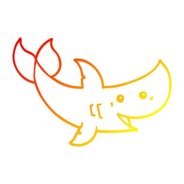 degrade çizgi film köpekbalığı güzel çizim