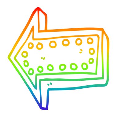 gökkuşağı degrade çizgi çizim karikatür ok yön işaret