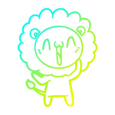 soğuk degrade çizgi çizim mutlu karikatür aslan