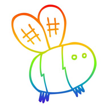 gökkuşağı degrade çizgi çizim karikatür arı