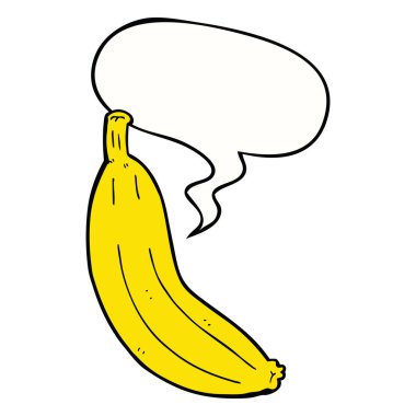 karikatür muz ve konuşma balonu