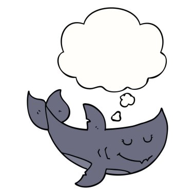 karikatür köpekbalığı ve düşünce balonu