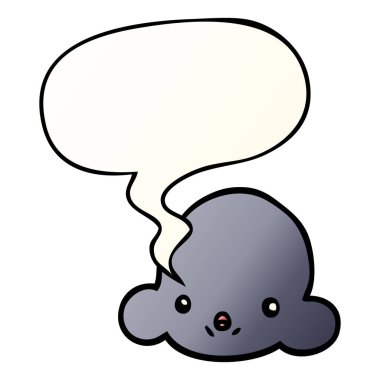 düzgün degrade tarzında karikatür bulut ve konuşma balonu