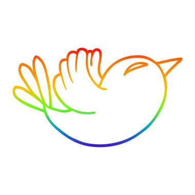 gökkuşağı degrade çizgi çizim karikatür bluebird