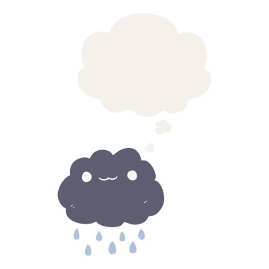 retro tarzında karikatür bulut ve düşünce balonu