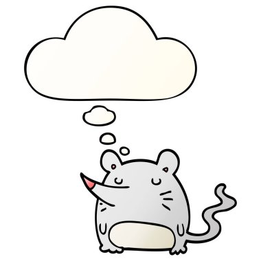 çizgi film fare ve pürüzsüz degrade tarzında düşünce balonu