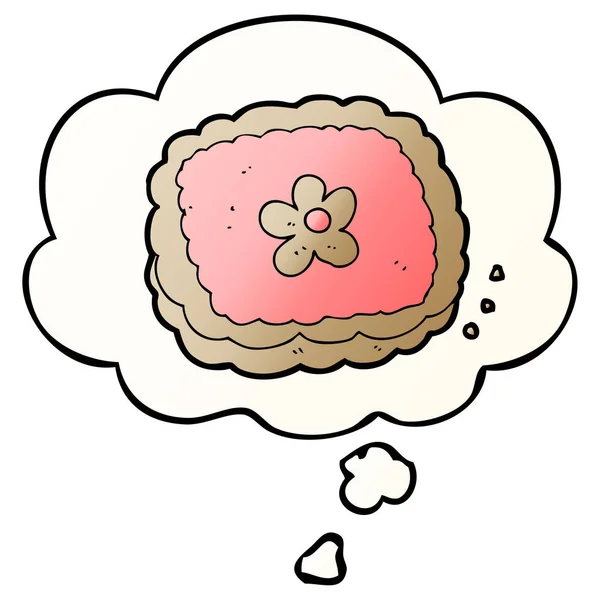 Kreslený sušenky a bublinová bublina v hladkém stylu přechodu — Stockový vektor