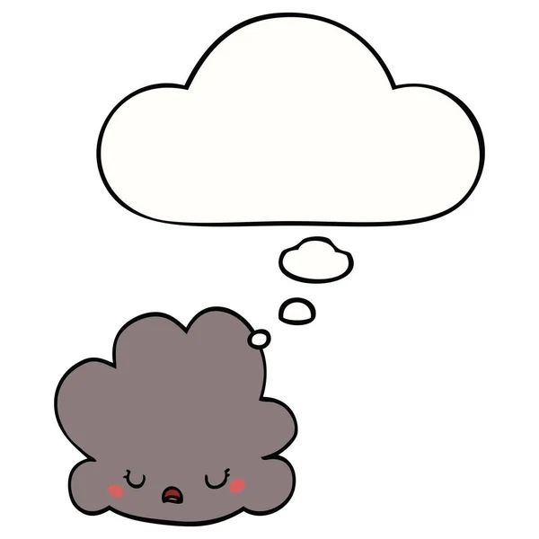 Nube de dibujos animados y burbuja de pensamiento — Vector de stock