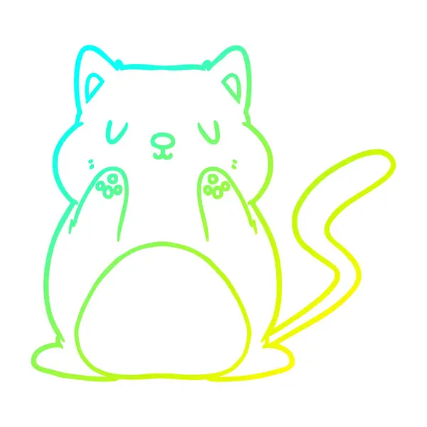 Gradient kot kreskówka linia rysunek zimny — Wektor stockowy