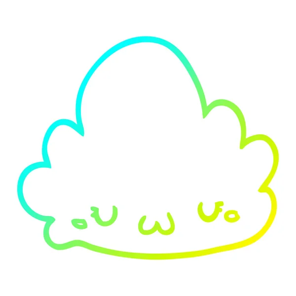 Froid gradient ligne dessin mignon dessin animé nuage — Image vectorielle