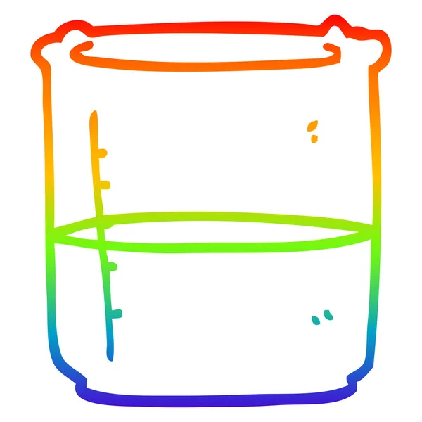 Arco iris gradiente línea dibujo dibujos animados ciencia vaso de precipitados — Archivo Imágenes Vectoriales