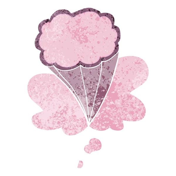 Retro dokulu st karikatür dekoratif bulut ve düşünce balonu — Stok Vektör
