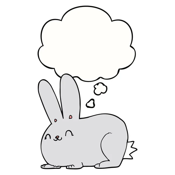Kreslený králík a myšlenková bublina — Stockový vektor