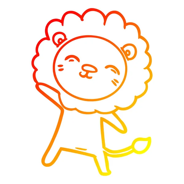 暖渐变线绘制卡通狮子 — 图库矢量图片