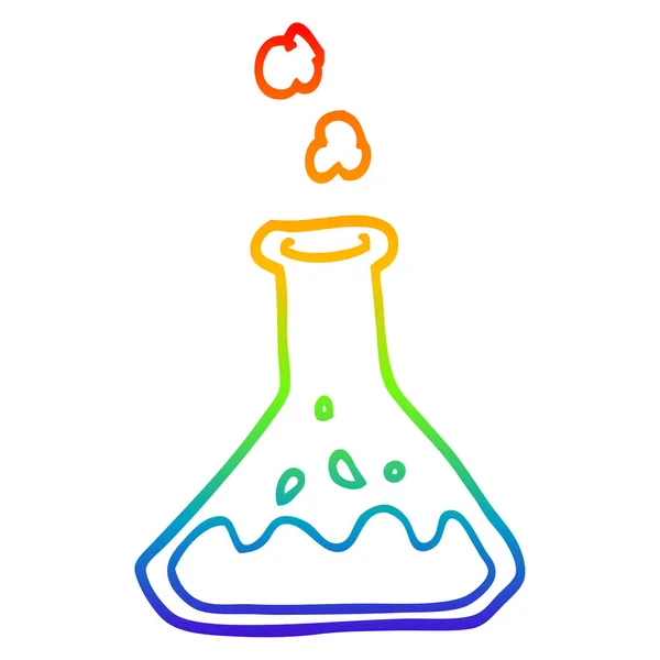 Arco iris gradiente línea dibujo dibujos animados ciencia experimento — Vector de stock