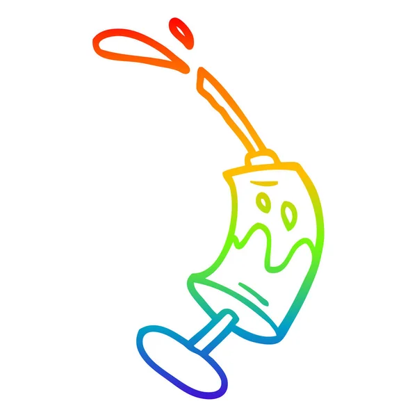 虹のグラデーションライン描画漫画ワクチン注射 — ストックベクタ
