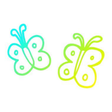 soğuk degrade çizgi çizim karikatür kelebek