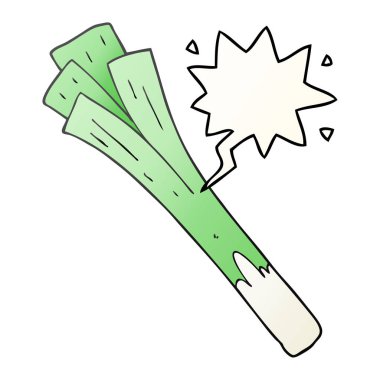 çizgi film pırasa ve konuşma balonu pürüzsüz degrade tarzında