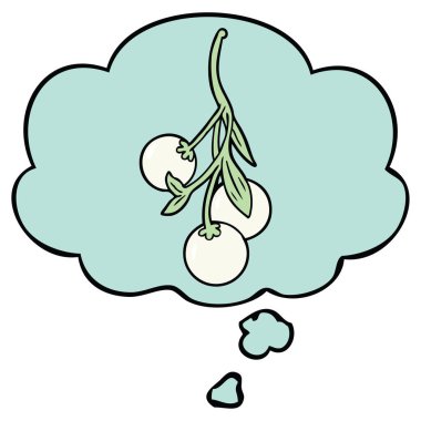 karikatür ökseotu ve düşünce balonu