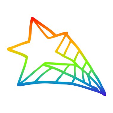 gökkuşağı gradyan çizgi çizim karikatür çekim yıldız