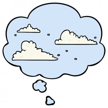 karikatür bulutlar ve düşünce balonu