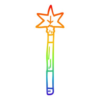 gökkuşağı gradyan çizgi çizim karikatür değnek