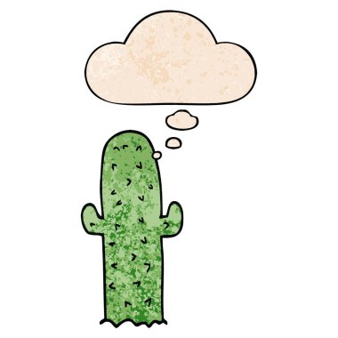 karikatür kaktüs ve grunge doku desen stil düşünce kabarcık