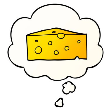 karikatür peynir ve pürüzsüz degrade tarzında düşünce balonu