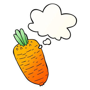 çizgi film sebze ve pürüzsüz degrade tarzında düşünce balonu