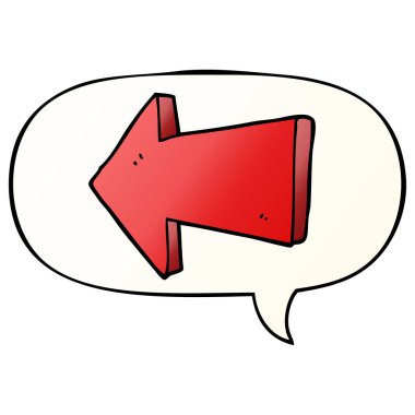 düzgün degrade stil çizgi film işaret ok ve konuşma balonu