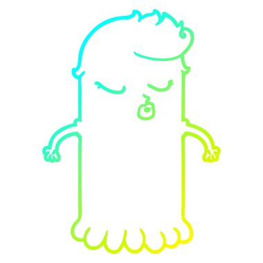 soğuk degrade çizgi çizim karikatür sevimli hayalet