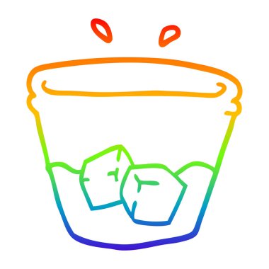 gökkuşağı degrade çizgi çizim karikatür su ve buz