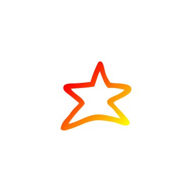 sıcak degrade çizgi çizim karikatür yıldız sembolü