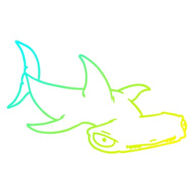 soğuk degrade çizgi çizim karikatür çekiç başlı köpekbalığı